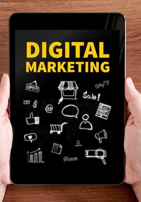 digital marketing showing on a pad